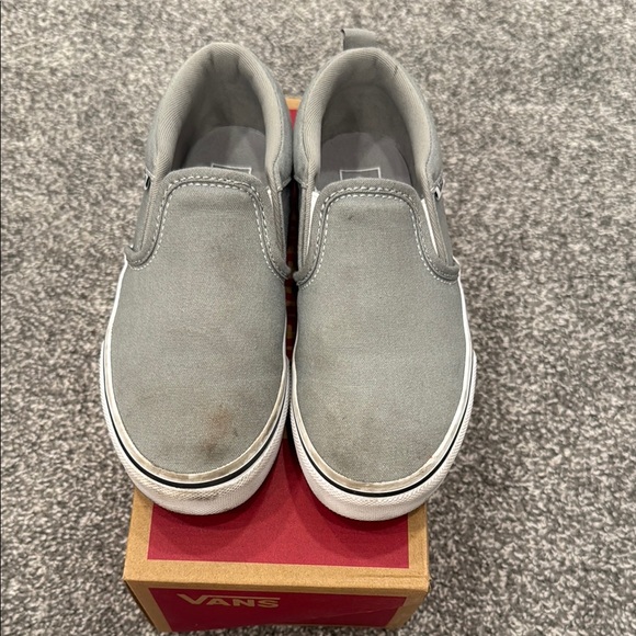 Vans Classic Gray Slip-On Shoes - Picture 1 of 8